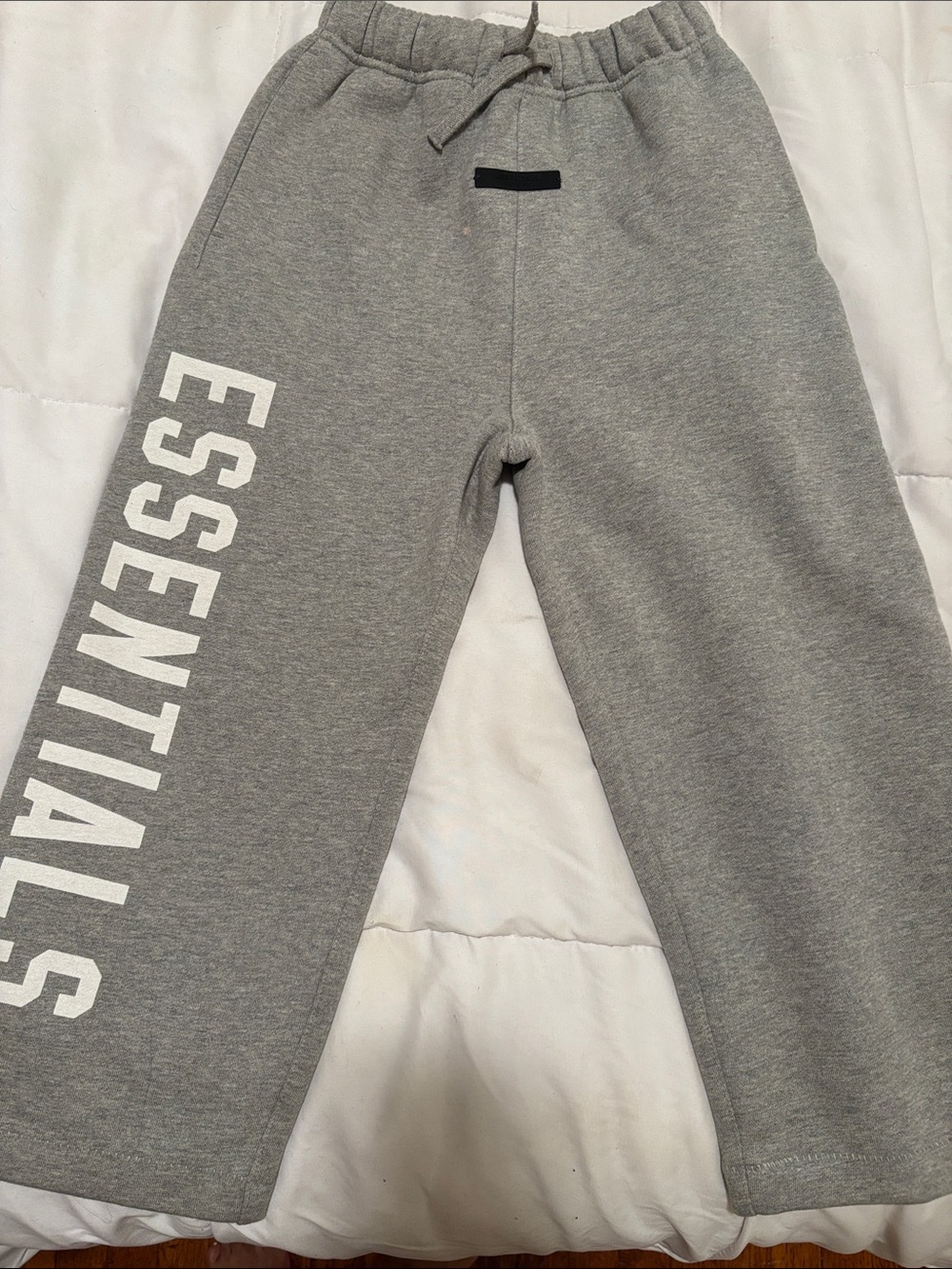 Essentials Kids Grey Jogger Sweatpants with White Side Logo